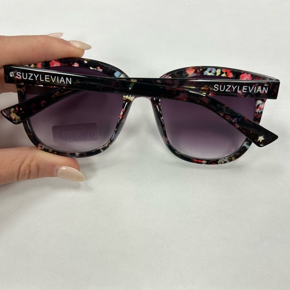 Suzy Levian Black Multicolored & Crystal Accent Sunglasses - Picture 3 of 5